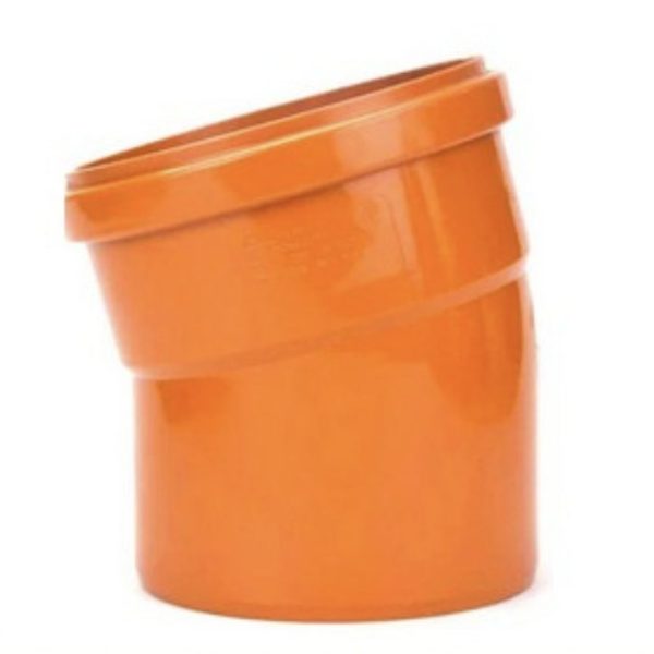 Ārējās kanalizācijas PVC līkums / DN110/15gr.