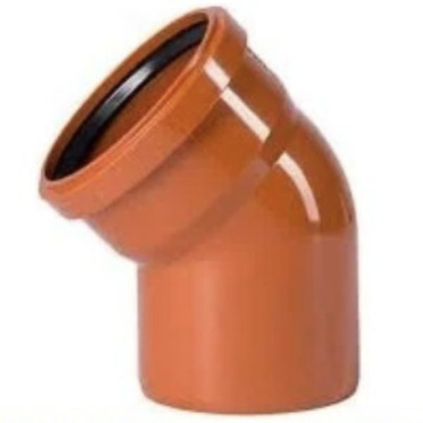 Ārējās kanalizācijas PVC līkums / DN110/45gr.