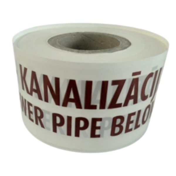 Brīdinājuma lente 100mm "Kanalizācija" (200m)